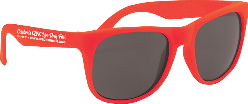 Plastic Red Ribbon Week Sunglasses For Kids